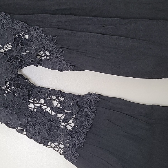 Lace Button Front Woman's Top Bell Witchy Fairy Whimsigoth Grunge Boho - Picture 2 of 9